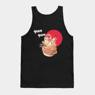 Cute Cat Design Japanese Look Tank Top